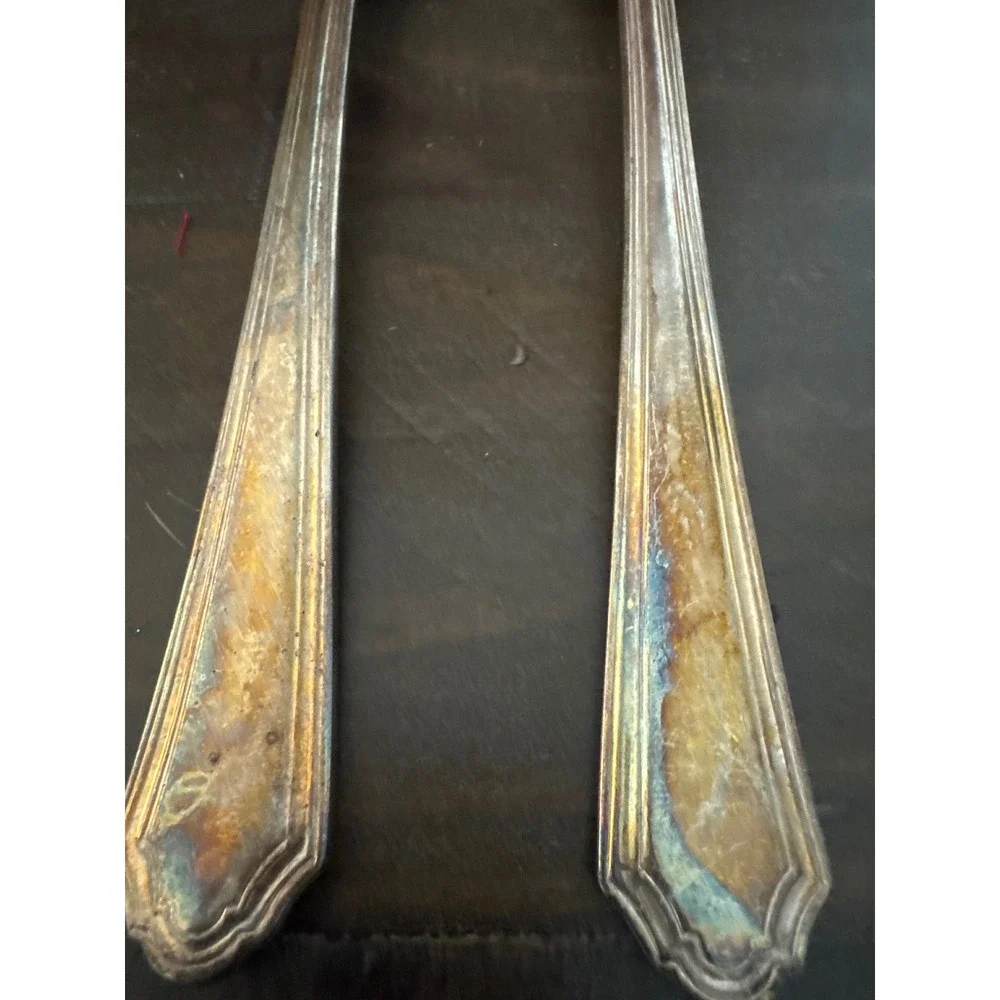 Gorham Silver Washington Irving Silverplate Serving Forks Set of 2 GS WAI 8.5in